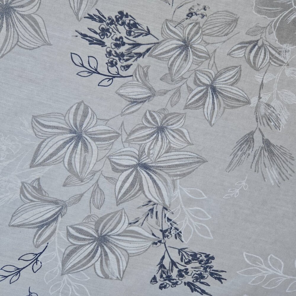 Cotton & Silk Scarf Lightweight Angled Ends Grey Blue Italy - Picture 3 of 10